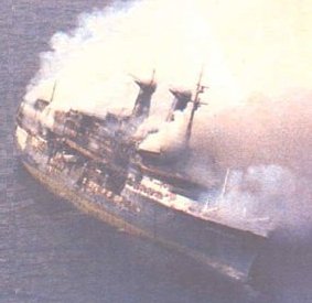 Achille Lauro Lines Ship Fire